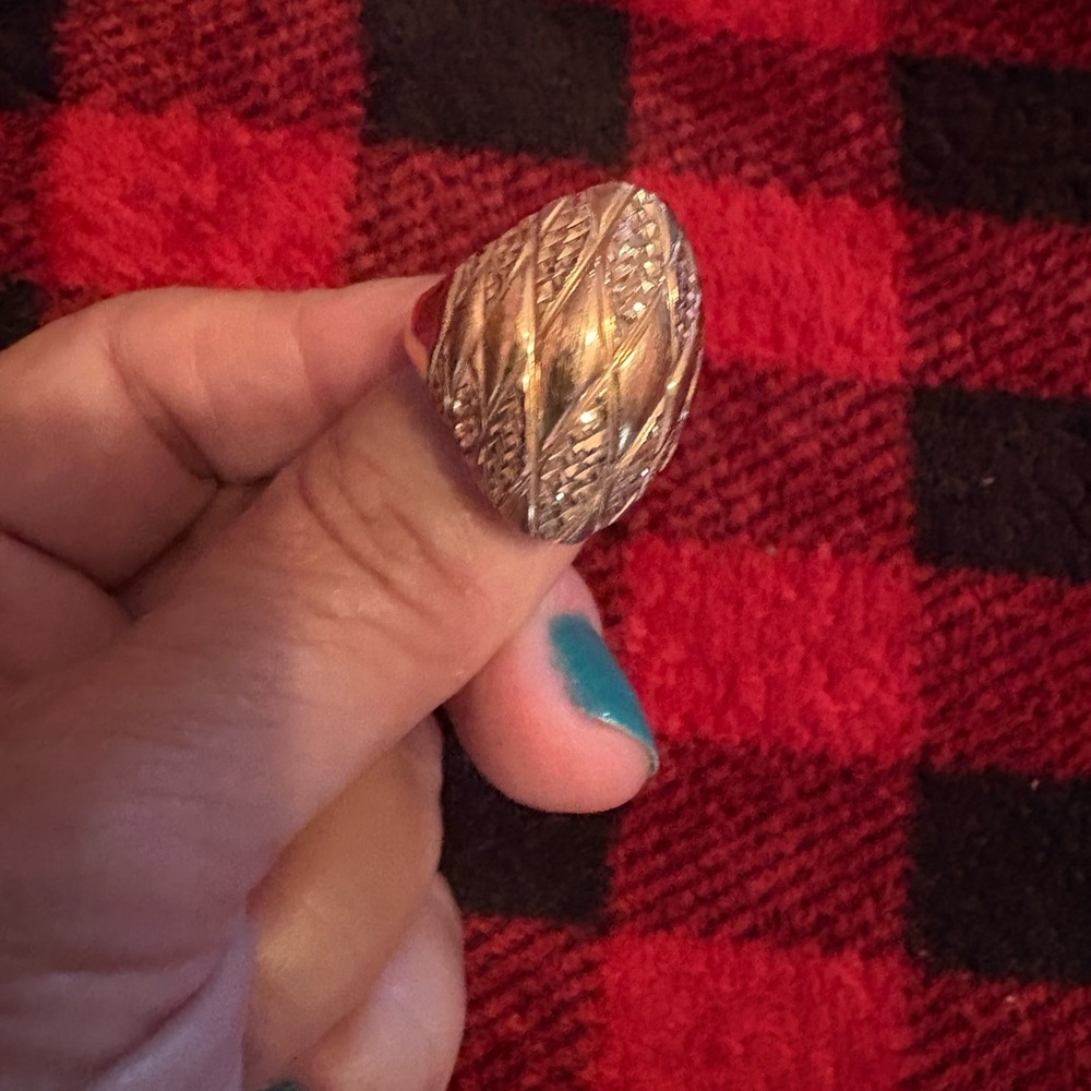 Gold Textured Statement Ring
